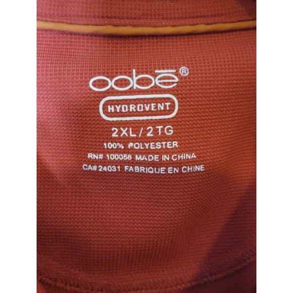 Oobe Hydrovent Golf Polo Shirt Moisture Wicking 2XL Orange Rust Short Sleeve - Picture 4 of 4